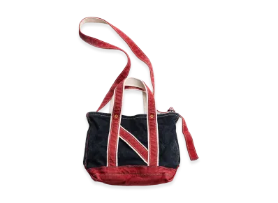 NICENESS M.Lesh NN Aged Effect Shoulder Tote Bag - Mini "Black/Red"