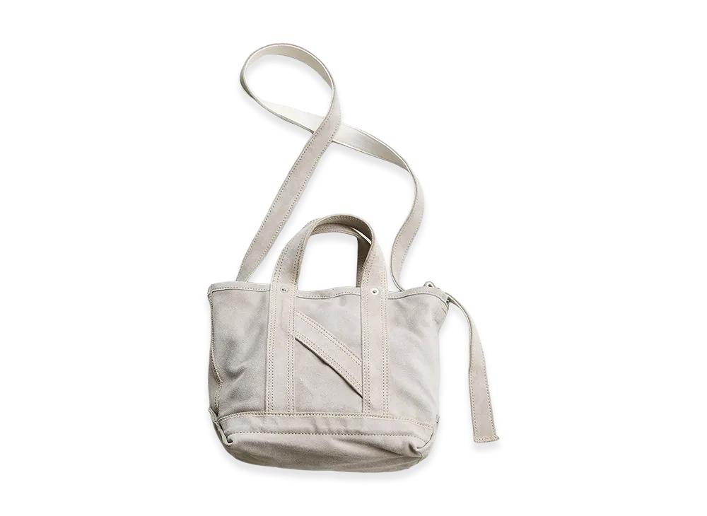 NICENESS M.S.Ledz Suede Leather NN Shoulder Tote Bag - Mini "Light Beige"