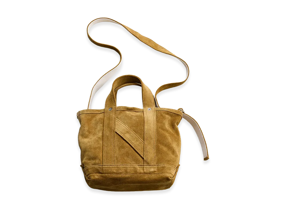 NICENESS M.S.Ledz Suede Leather NN Shoulder Tote Bag - Mini "Camel"
