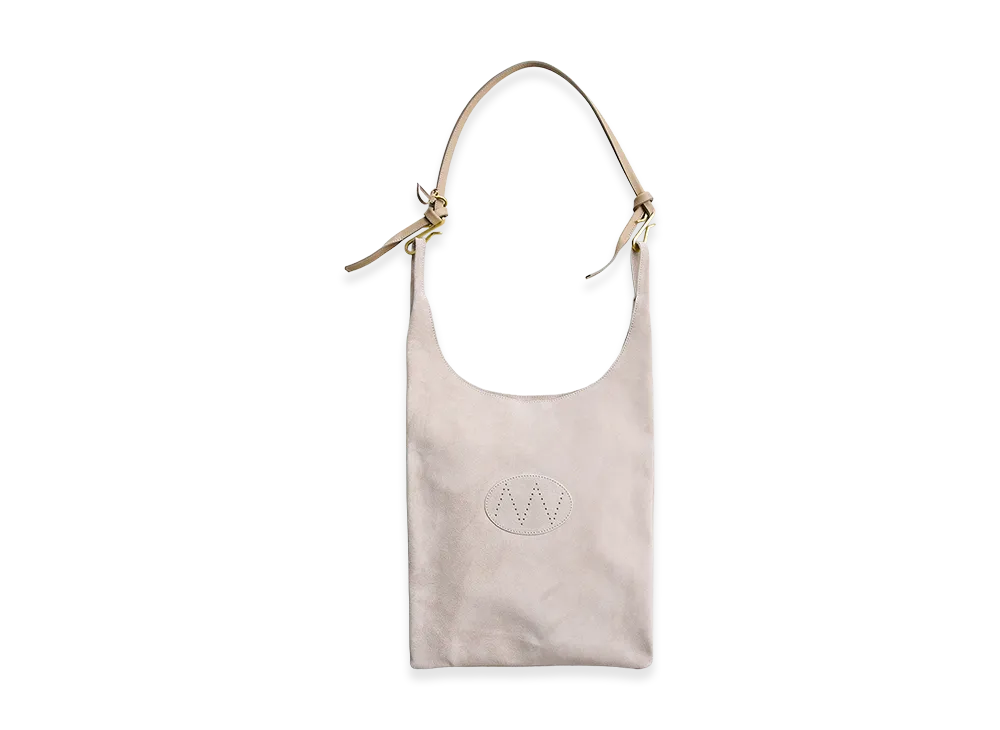 NICENESS S.O.Lowe – Midi Suede Leather Shoulder Strap Bag – Medium "Light Beige"