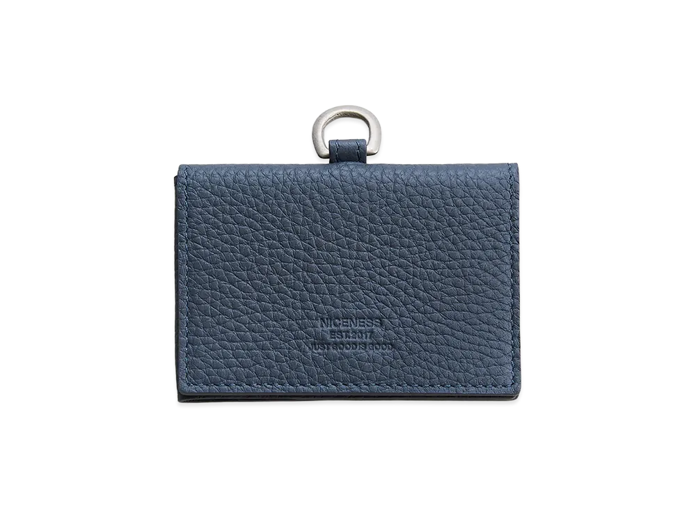 NICENESS H.Biafra Cow Leather L-Shape Card Case "Blue Gray"