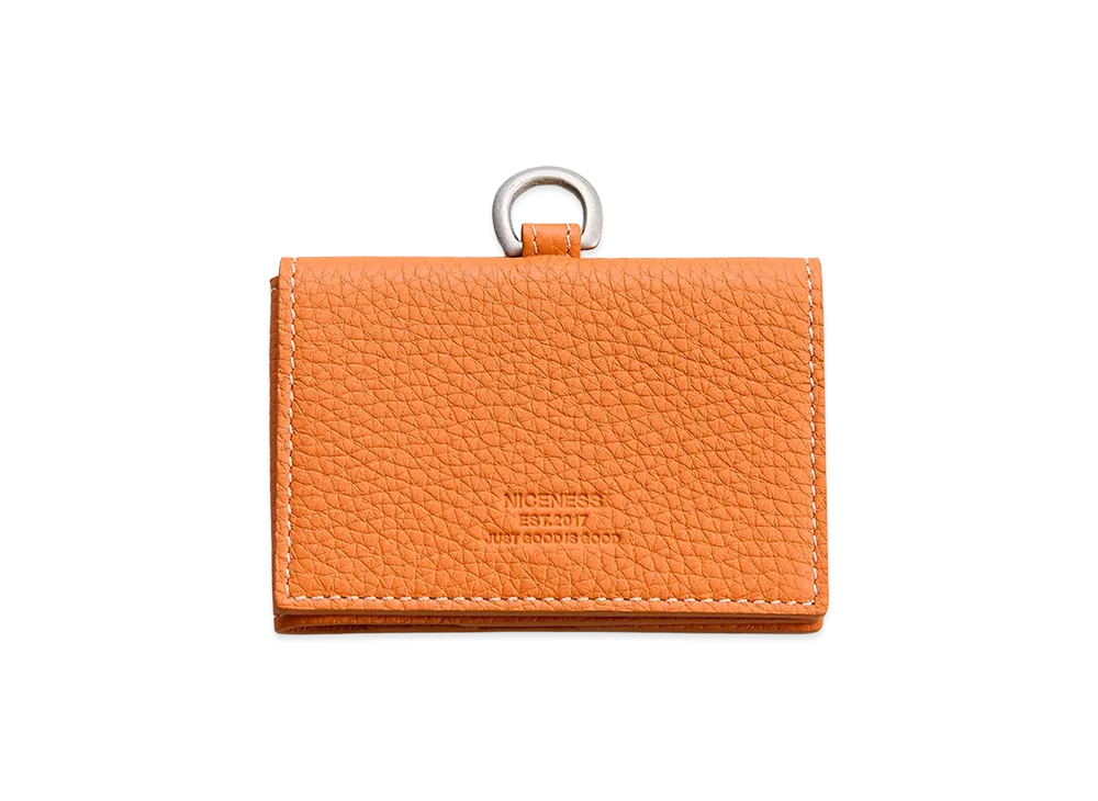 NICENESS H.Biafra Cow Leather L-Shape Card Case "Orange"