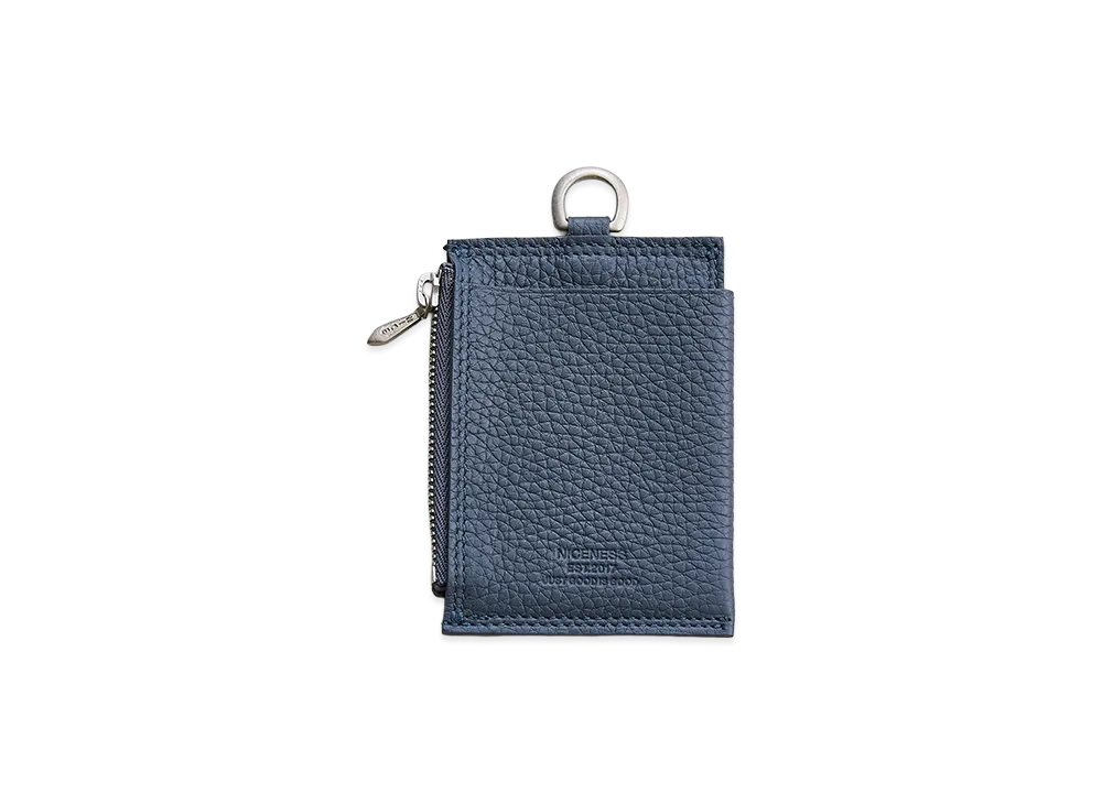 NICENESS H.Bay Ray Cow Leather Zip Card Case "Blue Gray"
