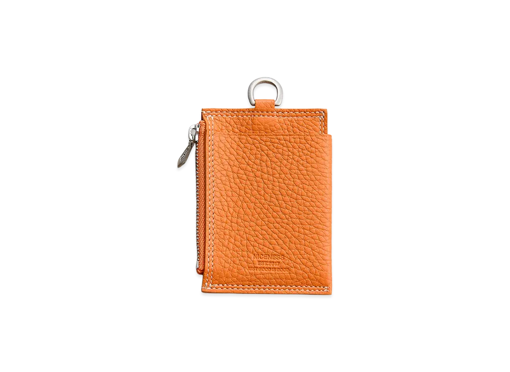 NICENESS H.Bay Ray Cow Leather Zip Card Case "Orange"