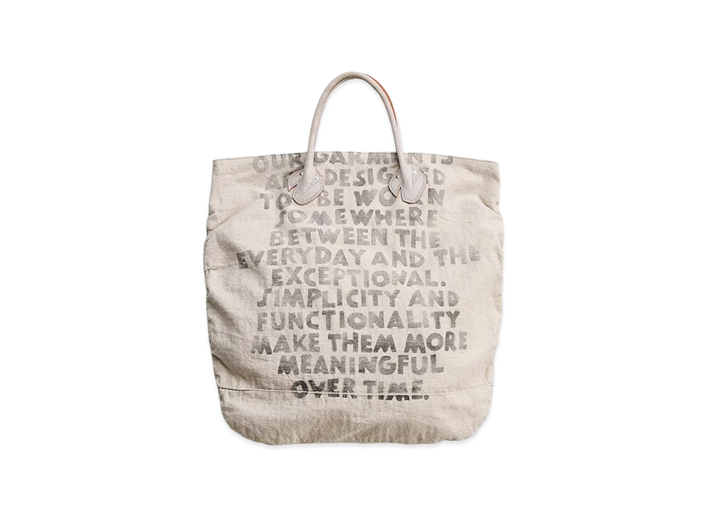 NICENESS H.Aphex Hand Stencil NN Shirring Bag "Natural"