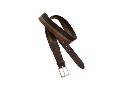 NICENESS A.Hansgen Calf Leather NN Webbing Belt "Brown/Stripe"