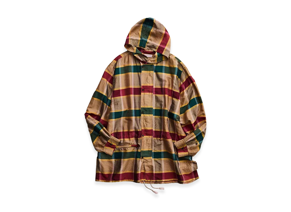NICENESS Levene Silk Check Taffeta Parka "Ivory"
