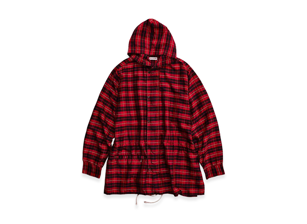 NICENESS Levene Silk Check Taffeta Parka "Red"