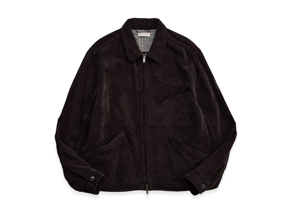 NICENESS S.Jett Silk Corduroy Short Blouson "Brown"