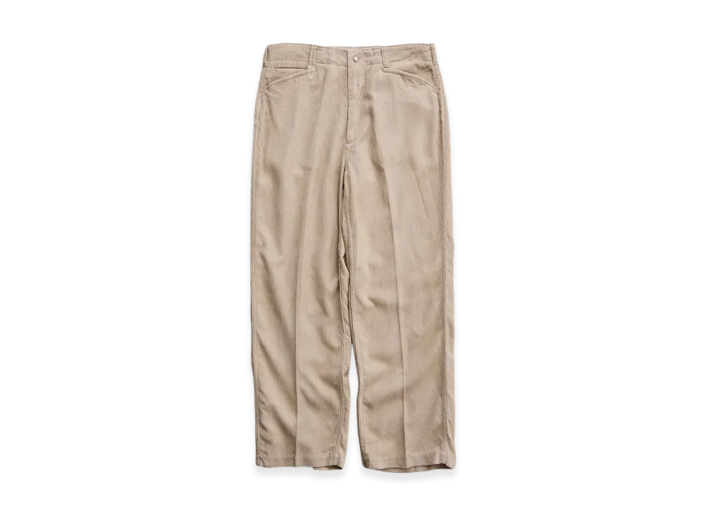 NICENESS S.Morley Silk Corduroy Frisco Trousers "Ivory"