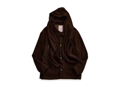 NICENESS S.Borland Silk Fleece Overshirt Coat "Olive Drab"