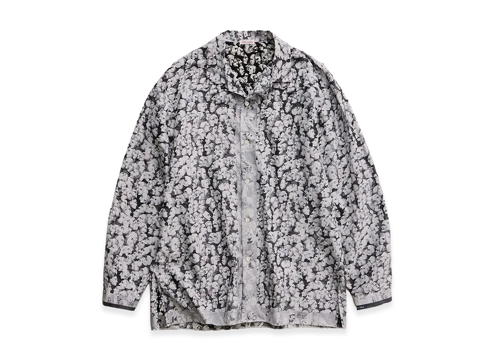 NICENESS P.Jamet Graphic Scarf Open-Collar Shirt "Black/White"