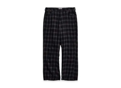 NICENESS C.Finch S140's Ombre Check Semi-Flare Trousers "Charcoal"