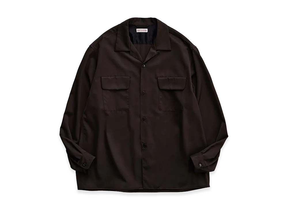 NICENESS Huffam S140's Worsted Gabardine Lodge Shirt "Olive Drab"