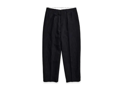 NICENESS H.Wishbone Wool Hemp Flying V Trousers "Navy"