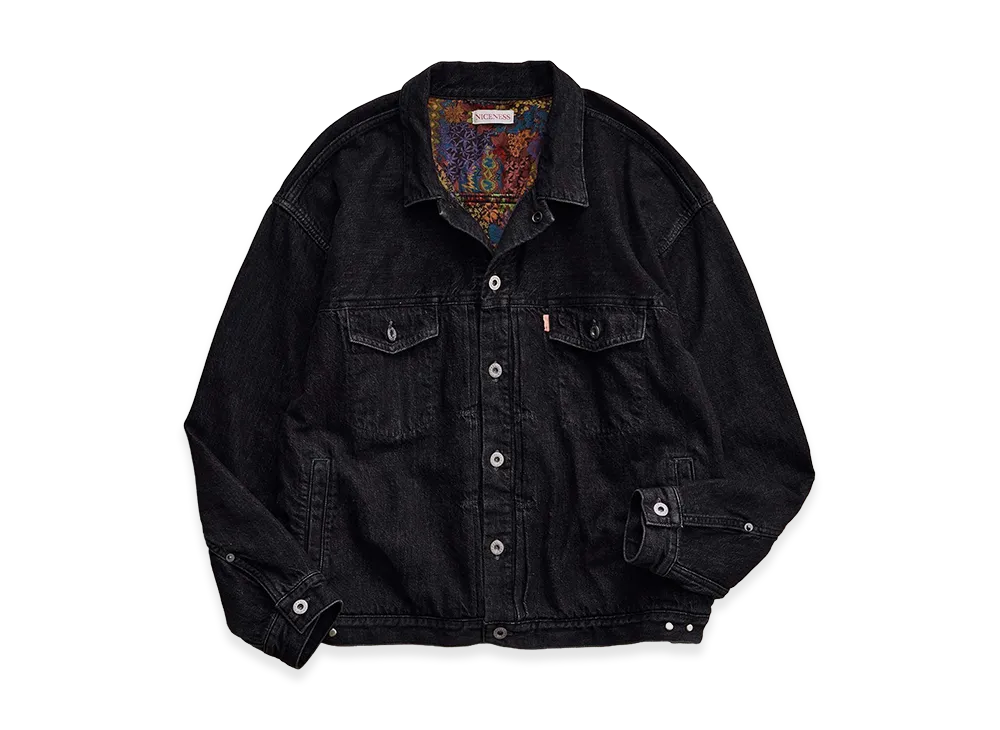 NICENESS Sterling British Trucker Denim Jacket "Black"