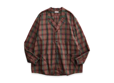 NICENESS Maureen Pigment-Dyed Madras Check Coverall "Sepia"