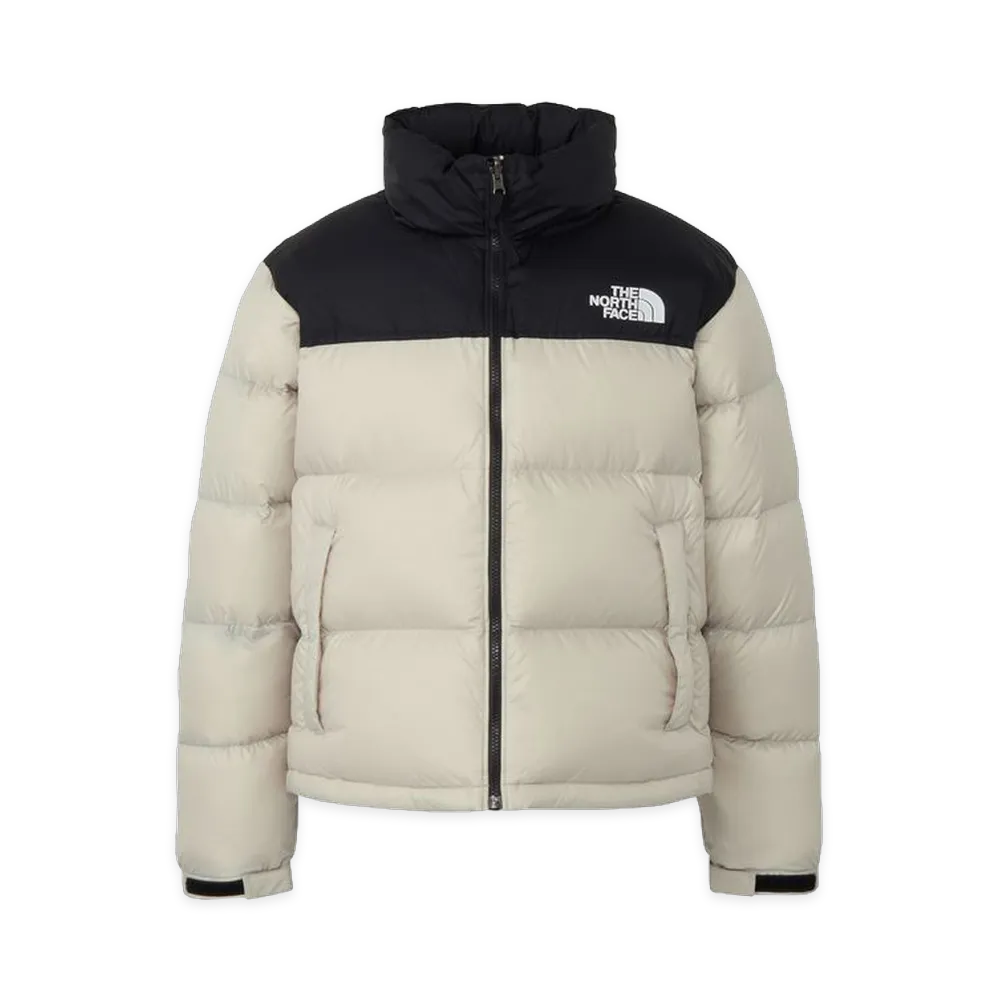 The North Face Women's Short Nuptse Jacket "Fossil Ivory/Black"