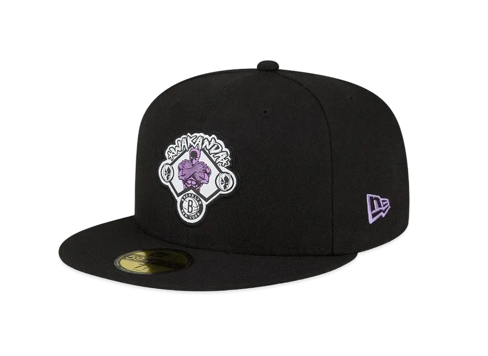 NEW ERA x NBA x MARVEL 59FIFTY Brooklyn Nets Black Panther "Black/Purple"