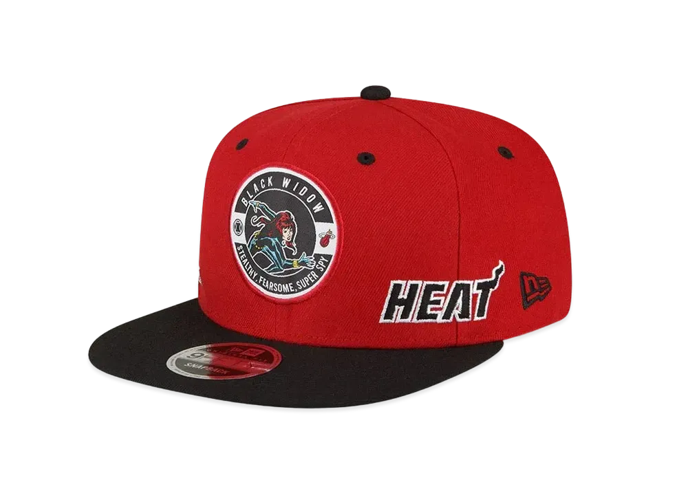 NEW ERA x NBA x MARVEL 9FIFTY Miami Heat Black Widow "Red/Black"