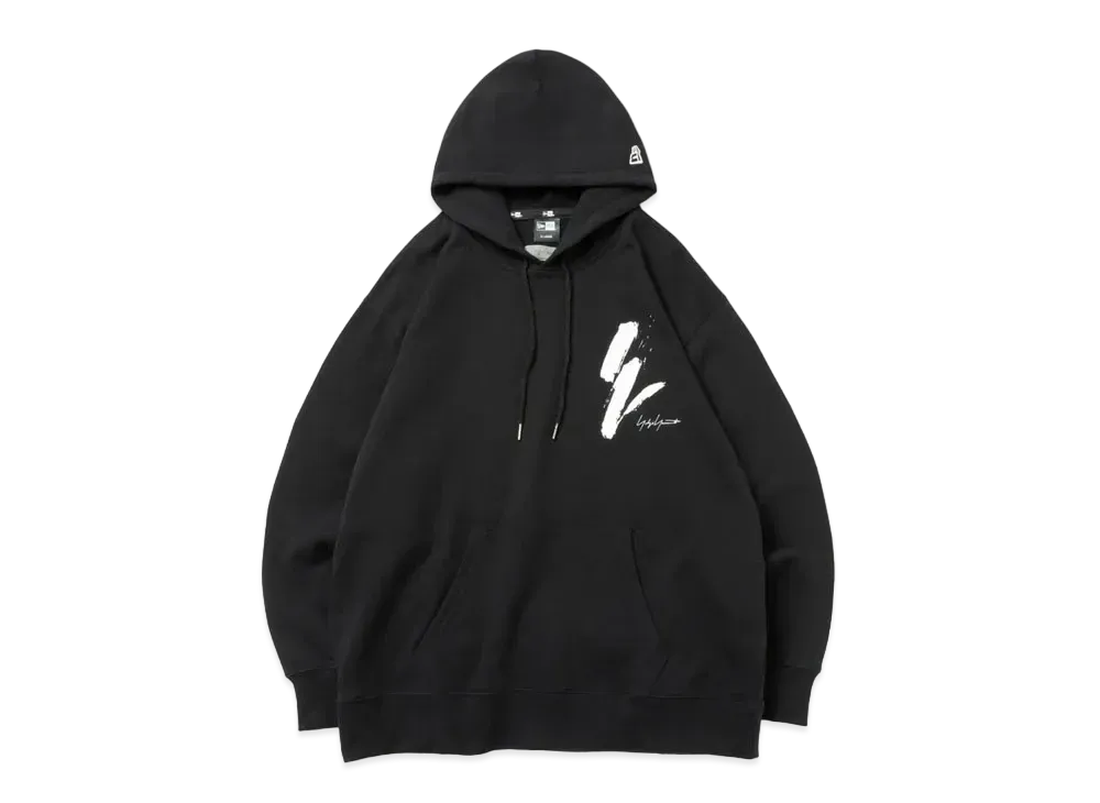 NEW ERA x Yohji Yamamoto FW23 Signature Logo Y Motif Lined Oversized Pullover Hoodie "Black"