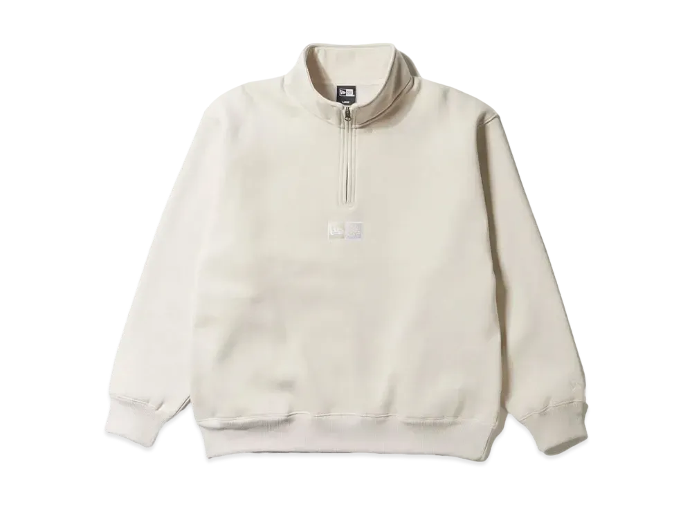 NEW ERA Fleece Oversized Sweat Half Zip Box Logo "Stone"