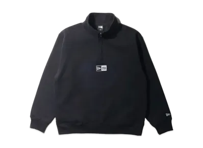 NEW ERA Fleece Oversized Sweat Half Zip Box Logo "Black"