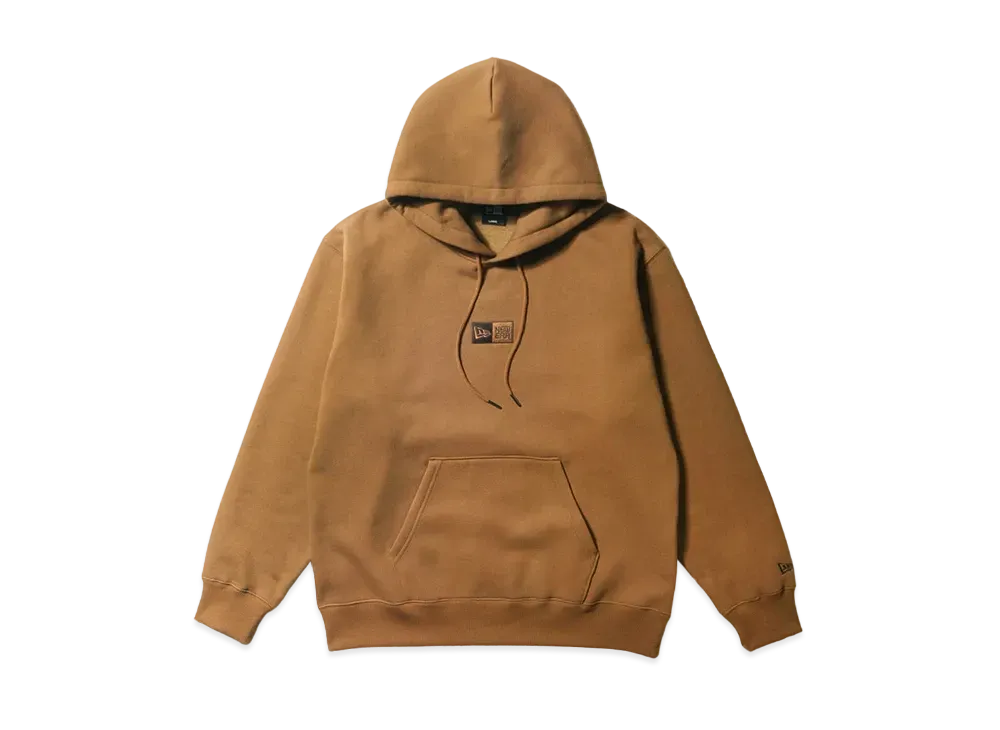 NEW ERA Fleece Lining Oversized Sweatshirt Pullover Hoodie Box Logo "Light Bronze"