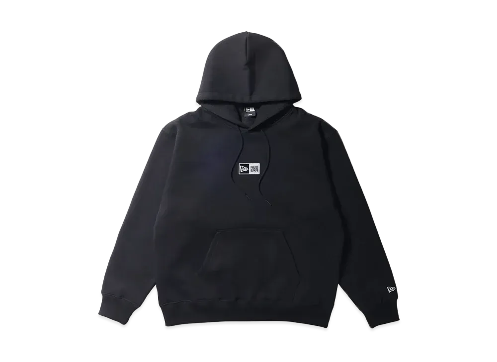 NEW ERA Fleece Lining Oversized Sweatshirt Pullover Hoodie Box Logo "Black"