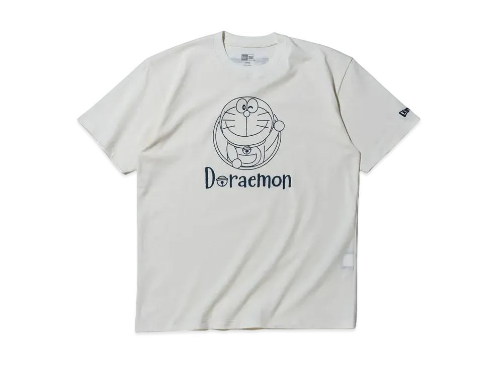 NEW ERA x Doraemon Short Sleeve Cotton T-Shirt Doraemon Drawing Off White Regular Fit "Off White"