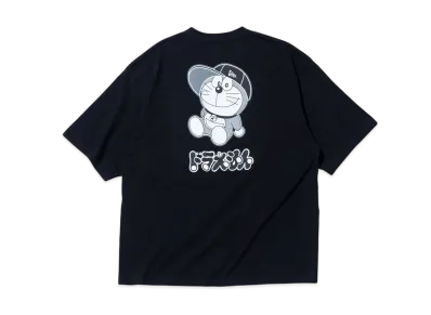 NEW ERA x Doraemon Short Sleeve Cotton Oversized T-Shirt Doraemon Cap "Black"