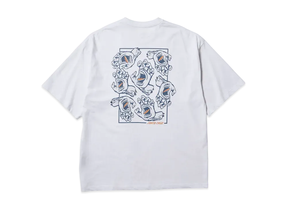 NEW ERA x SANTA CRUZ Skateboards Short Sleeve Oversized Cotton T-Shirt Screaming Hands "White"