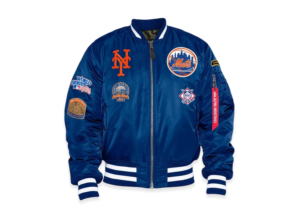 NEW ERA x New York Mets x Alpha Ma-1 Bomber Jacket "Pacific Blue"