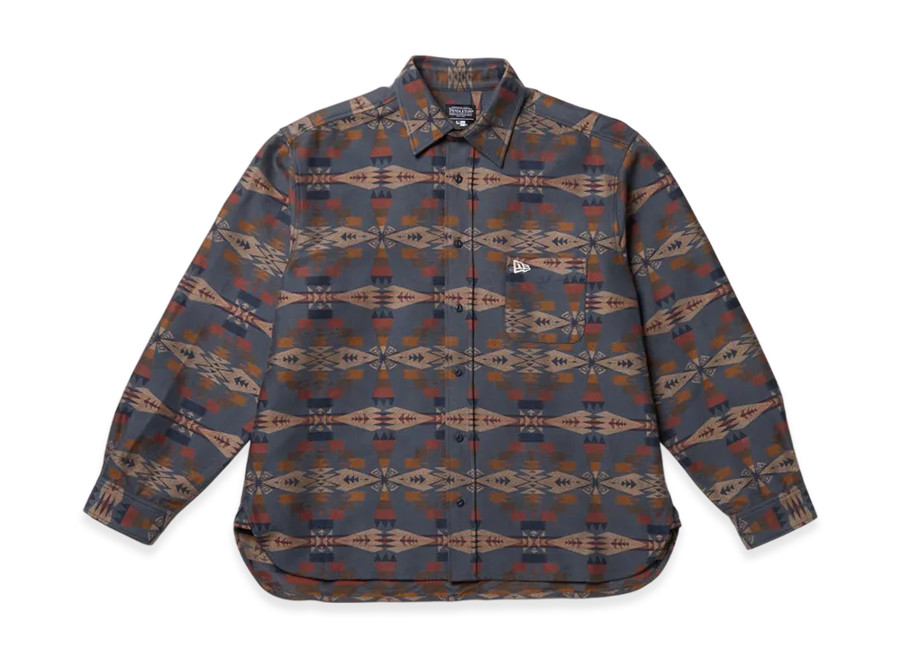 NEW ERA x PENDLETON Long Sleeve Oversized Shirt "Navy"