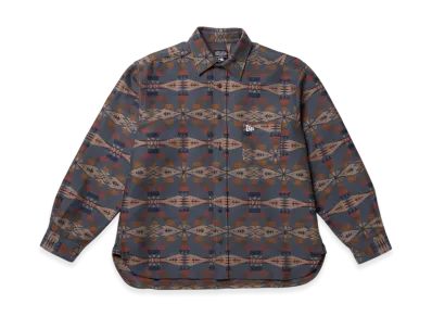 NEW ERA x PENDLETON Long Sleeve Oversized Shirt "Navy"