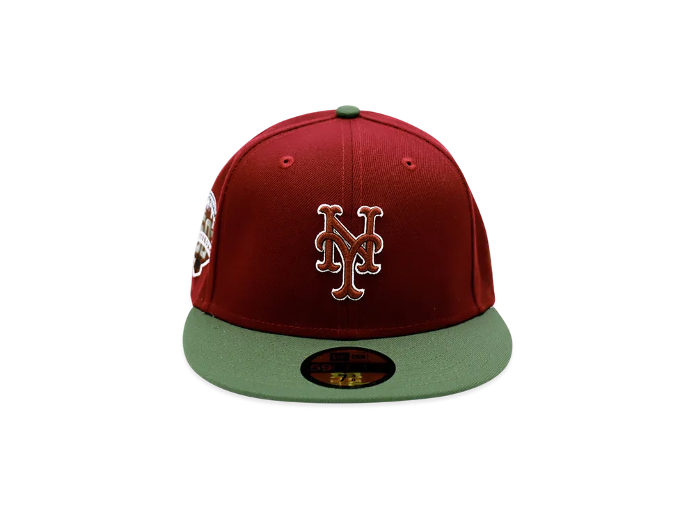 NEW ERA x THE CAP Exclusive 5950 Neymetco Car Olv 50th New York Mets "Wine Red"