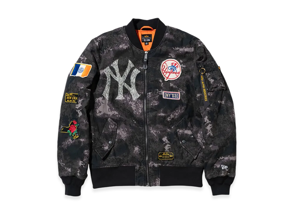 NEW ERA x MLB x Alpha Industries MA-1 Bomber Jacket New York Yankees "Black Camo"