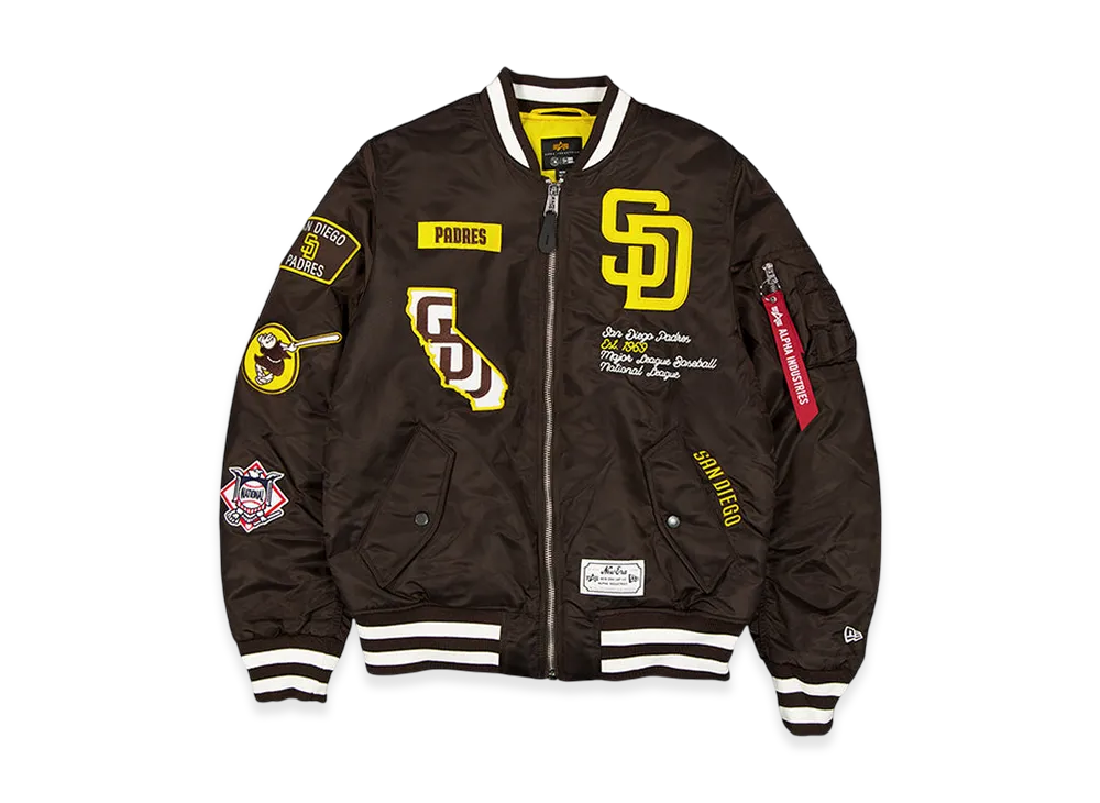 NEW ERA x MLB x Alpha Industries MA-1 Bomber Jacket San Diego Padres "Brown"