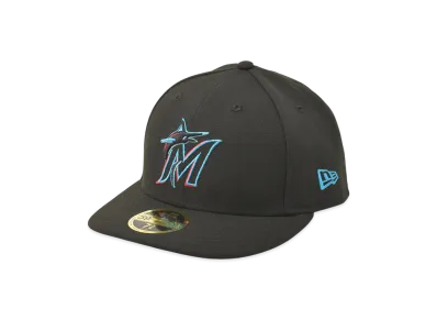 NEW ERA MLB On Field Low Profile 59Fifty Authentic Collection Cap "Marlins Black/Blue"