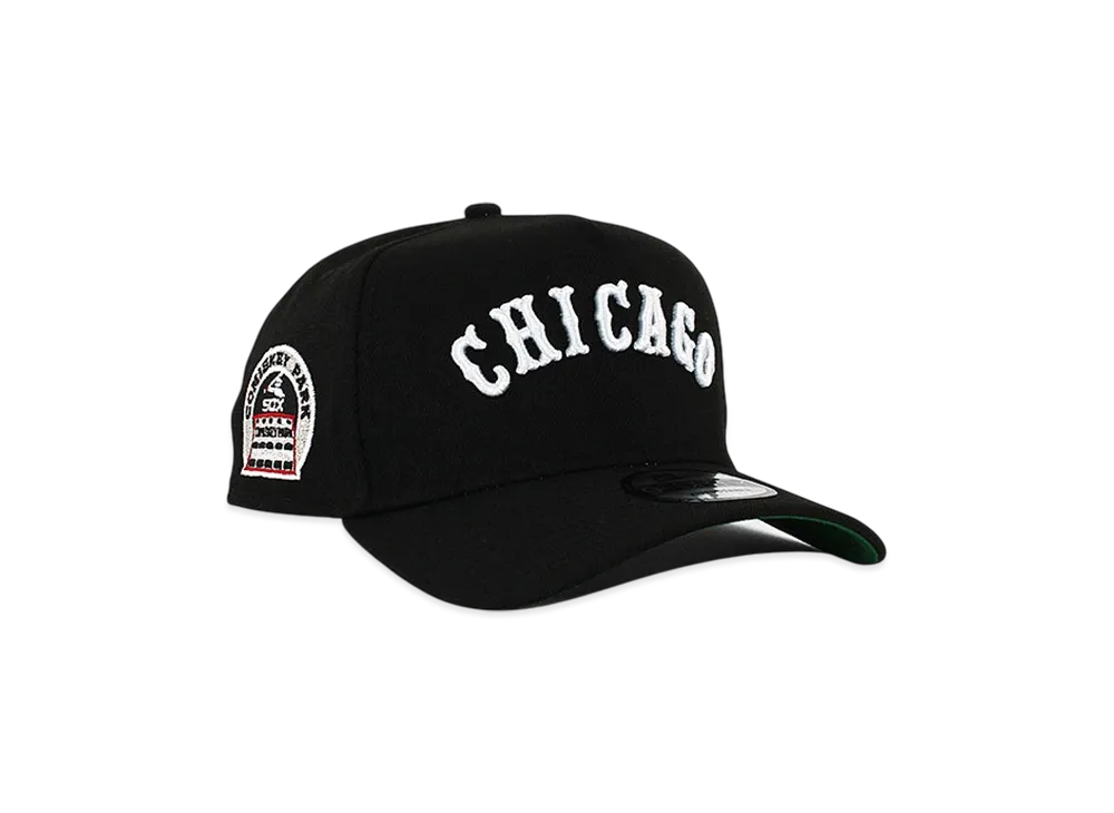 NEW ERA 9Forty Chicago White Sox MLB Comiskey Park Kelly Green Bottom A-Frame Snapback Cap "Black"