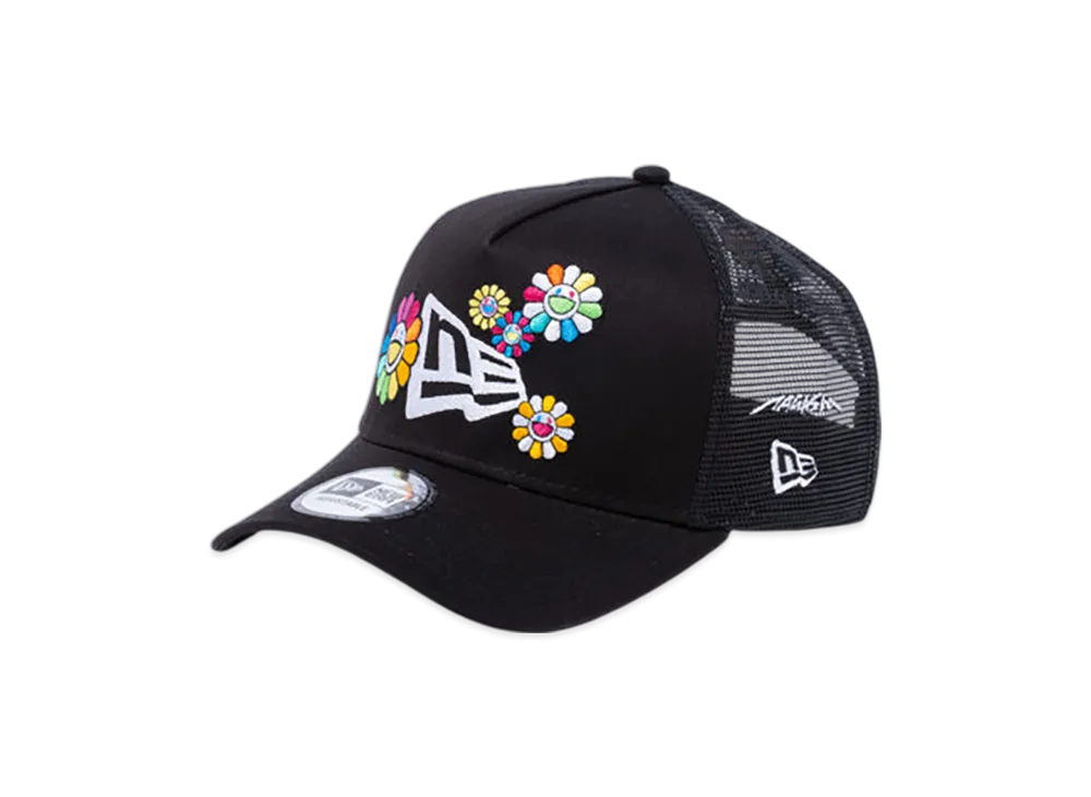 NEW ERA 9Forty x TM A-Frame Trucker Takashi Murakami "Flower Flag Black"