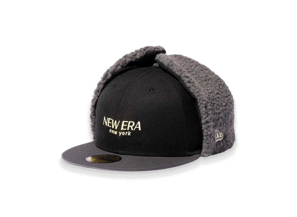 NEW ERA 59FIFTY Dog Ear Black Label FW25 Soft Buckram "Dark Graphite"