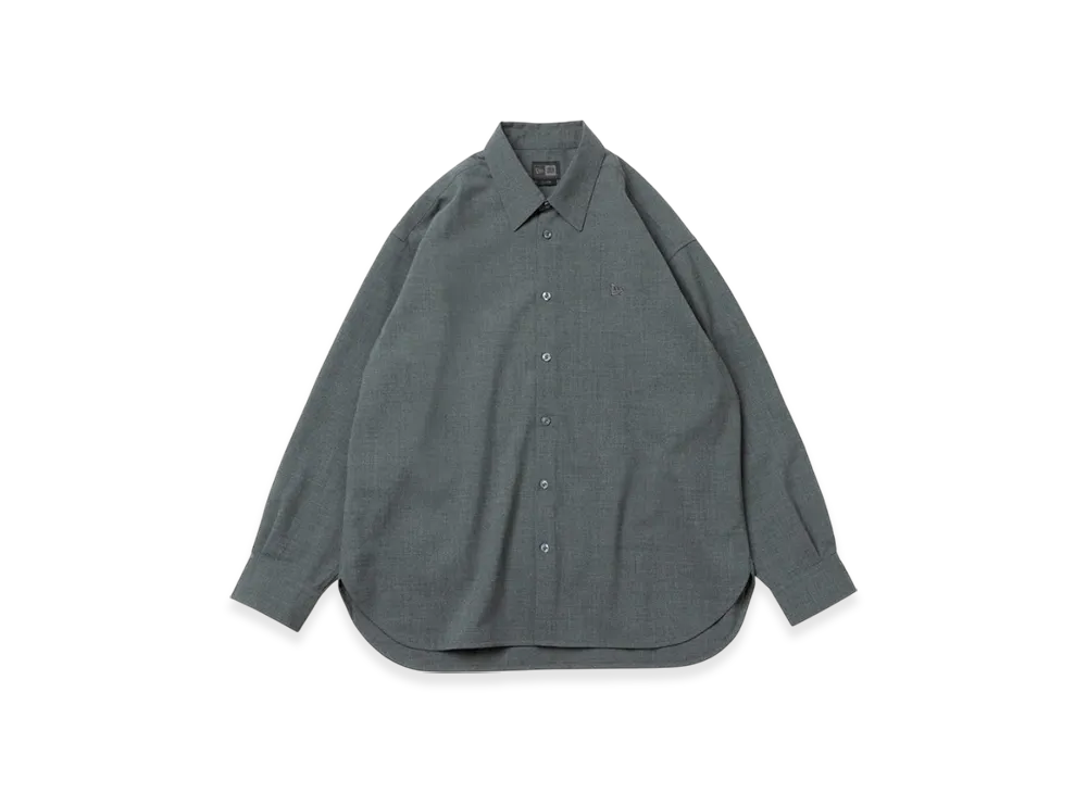 NEW ERA Black Label FW25 Long Sleeve Wool Shirt "Charcoal"