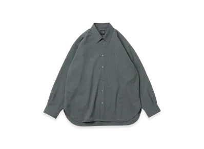 NEW ERA Black Label FW25 Long Sleeve Wool Shirt "Charcoal"