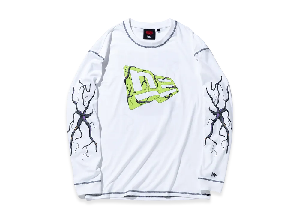 NEW ERA x Netflix Stranger Things L/S Oversized Cotton T-Shirt Cap Graphic "White"