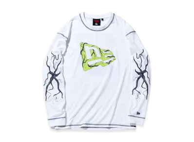 NEW ERA x Netflix Stranger Things L/S Oversized Cotton T-Shirt Cap Graphic "White"