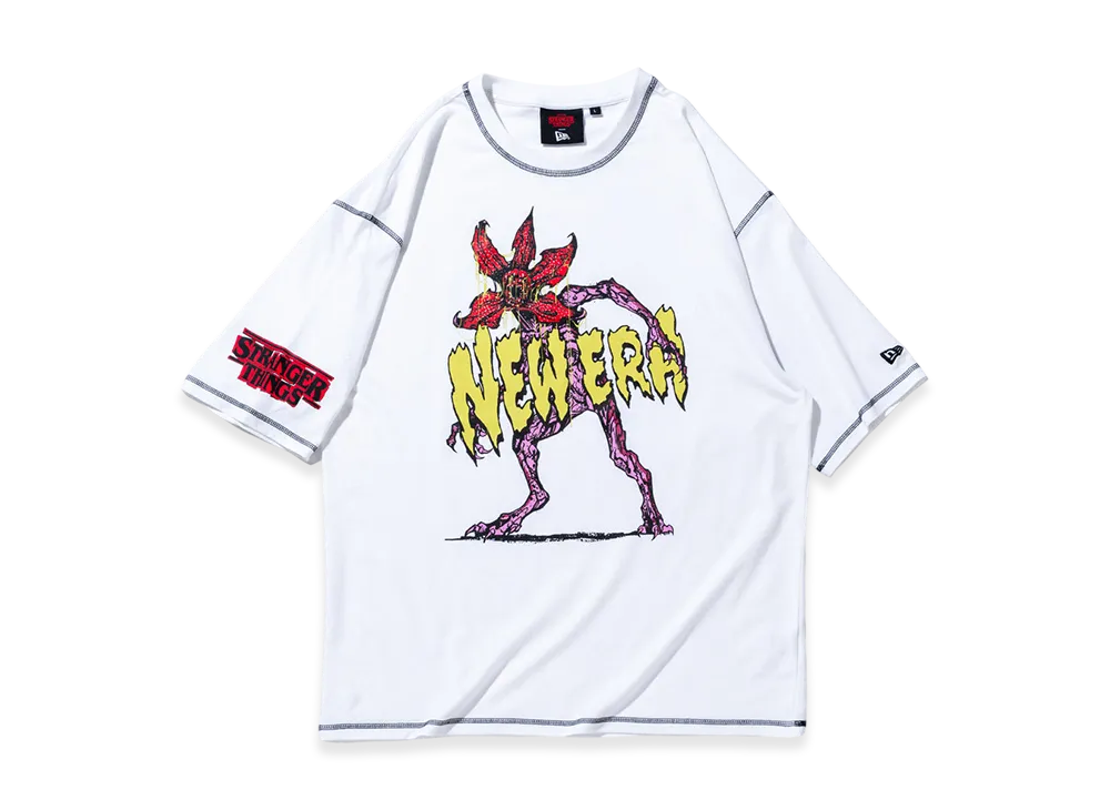 NEW ERA x Netflix Stranger Things S/S Oversized Cotton T-Shirt Demogorgon "White"