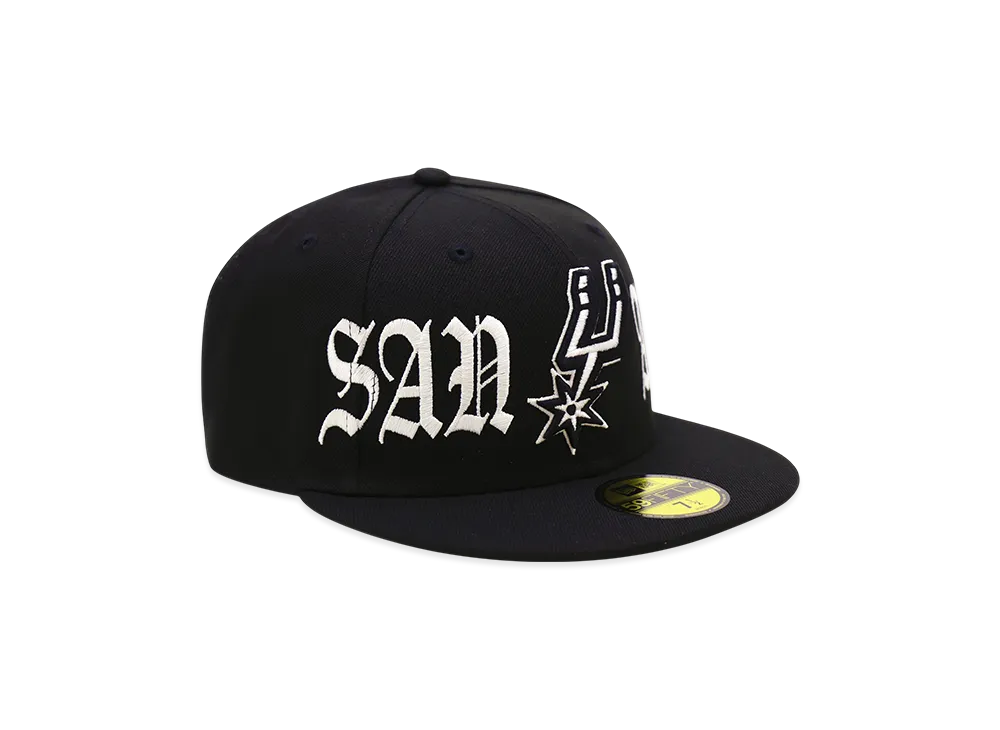 NEW ERA x THE CAP 59Fifty Black Letter II San Antonio Spurs "Black"