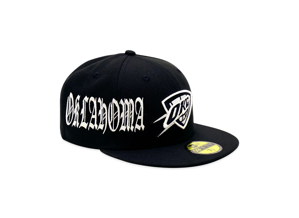 NEW ERA x THE CAP 59Fifty Black Letter II Oklahoma City Thunder "Black"