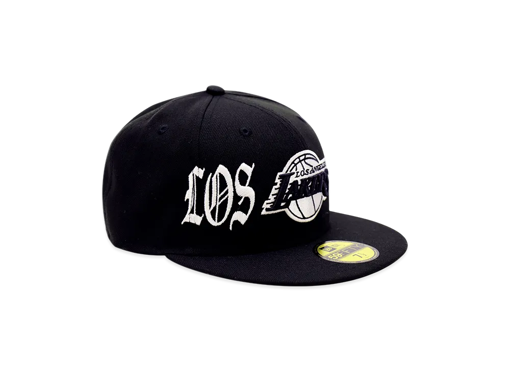 NEW ERA x THE CAP 59Fifty Black Letter II Los Angeles Lakers "Black"